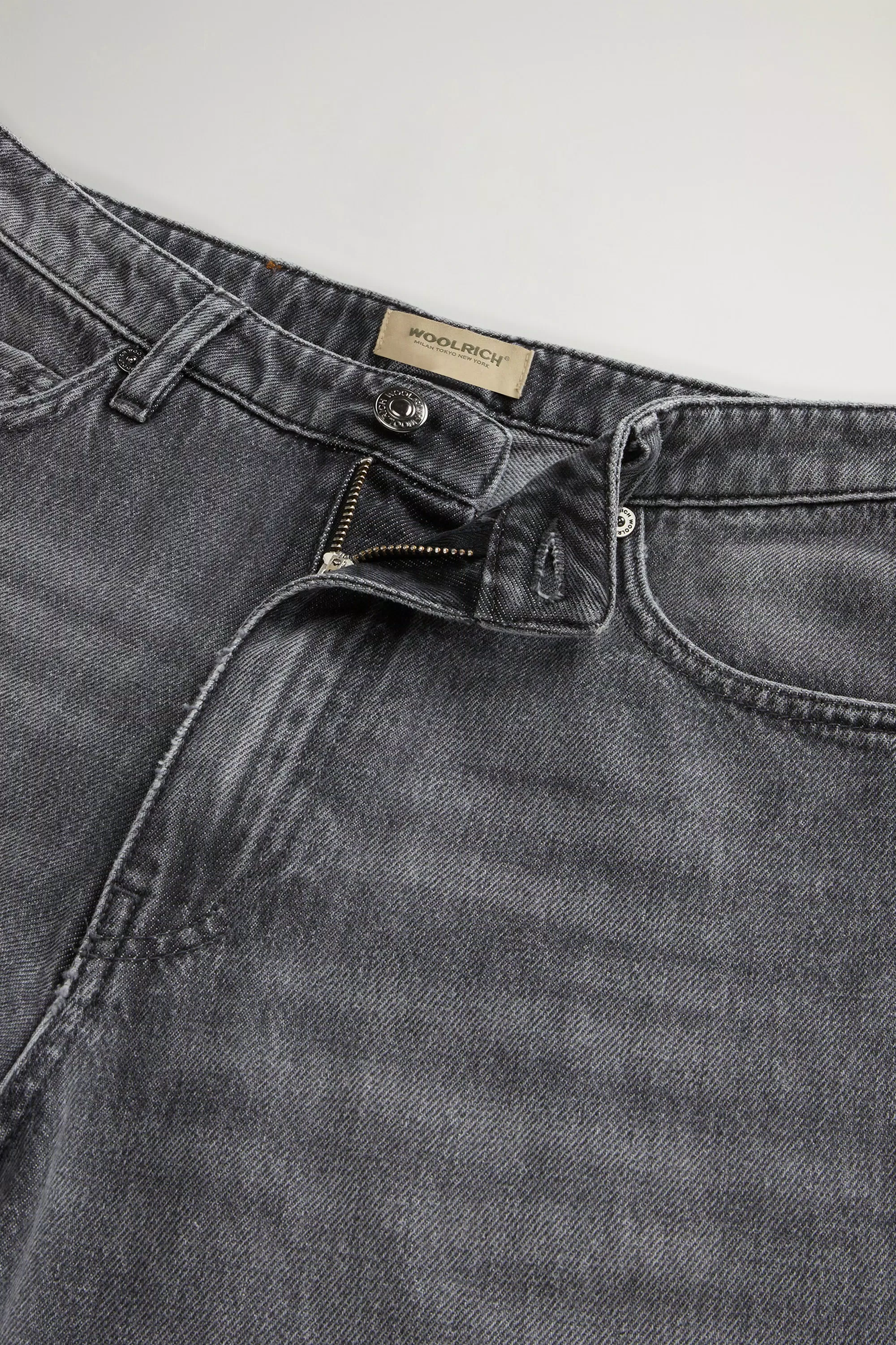 Pants in Pure Cotton Denim - Asphalt