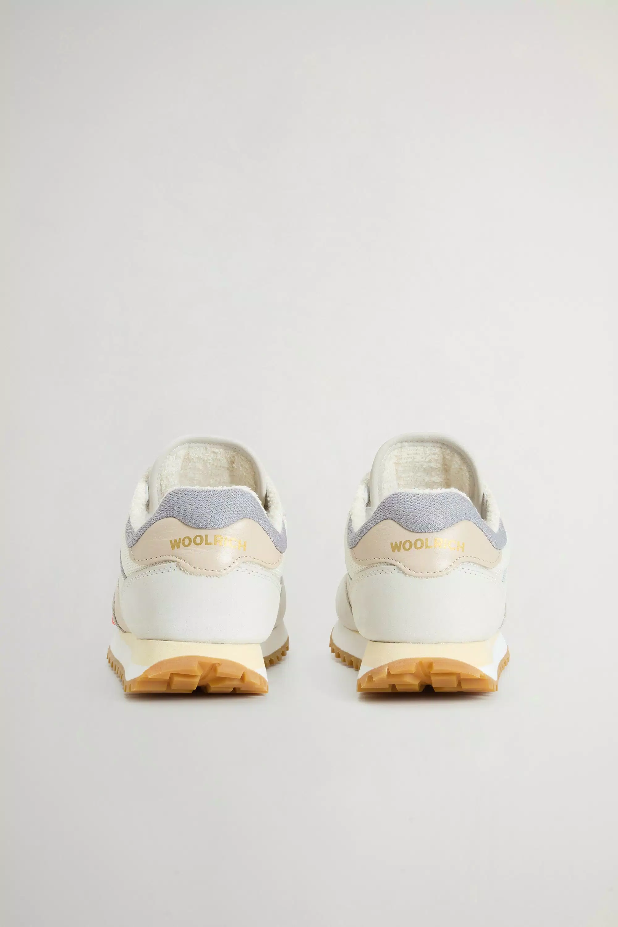 Gravel Sneakers in Nylon with Leather and Suede Inserts - Whipped Cream Whipped Cream