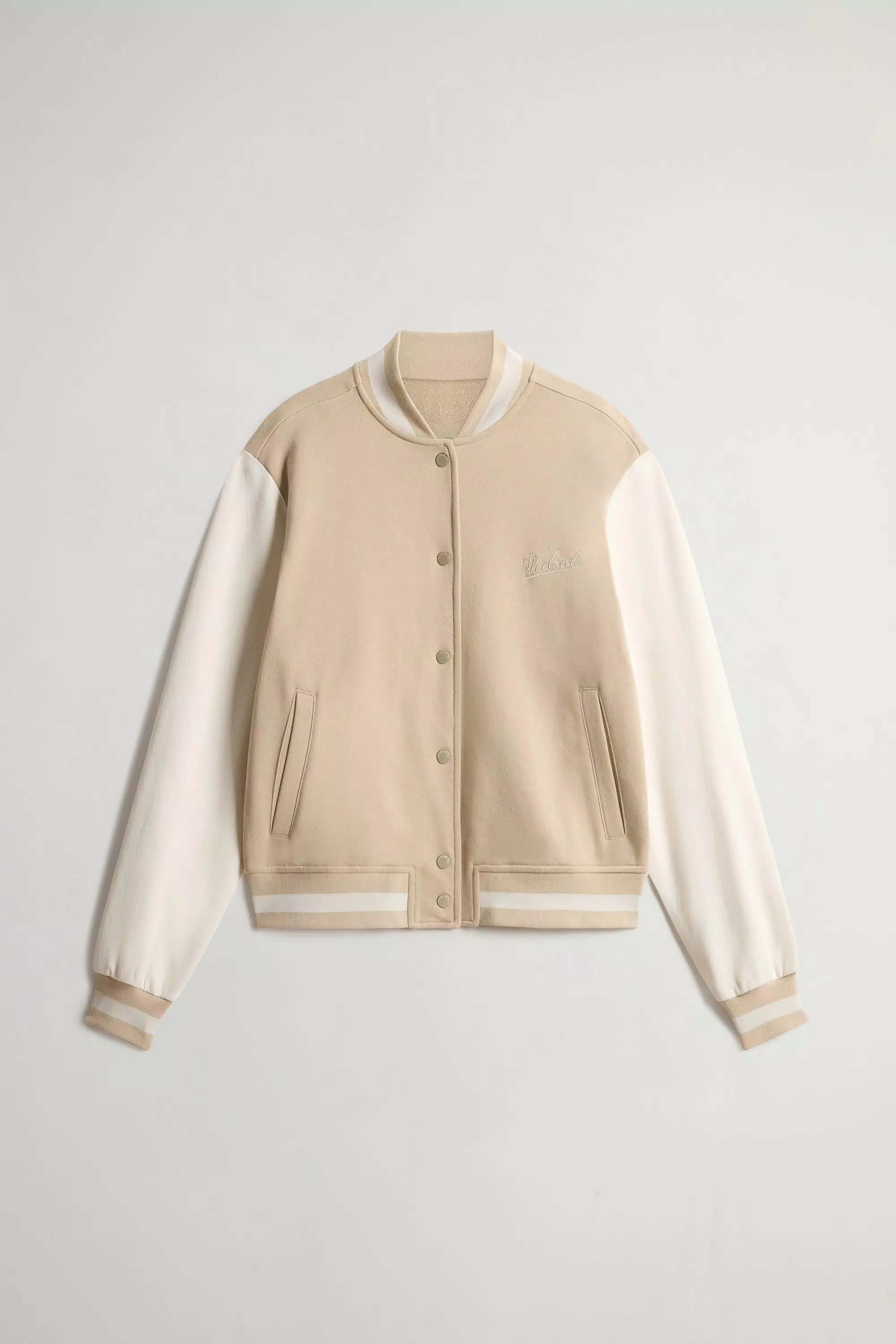 College Sweatshirt in Pure Cotton - White Pepper Bicolor