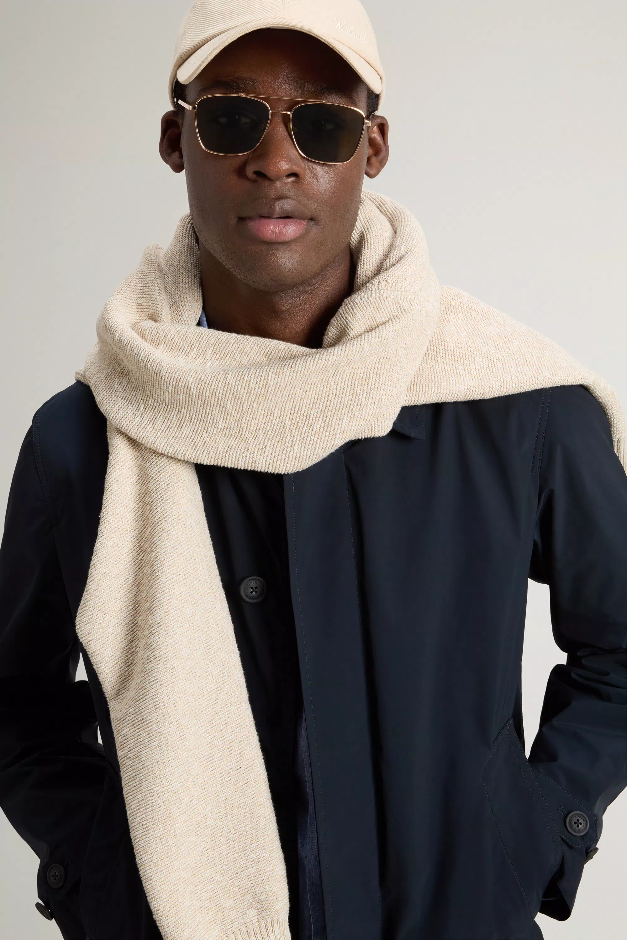 New City Coat in Urban Touch - Melton Blue