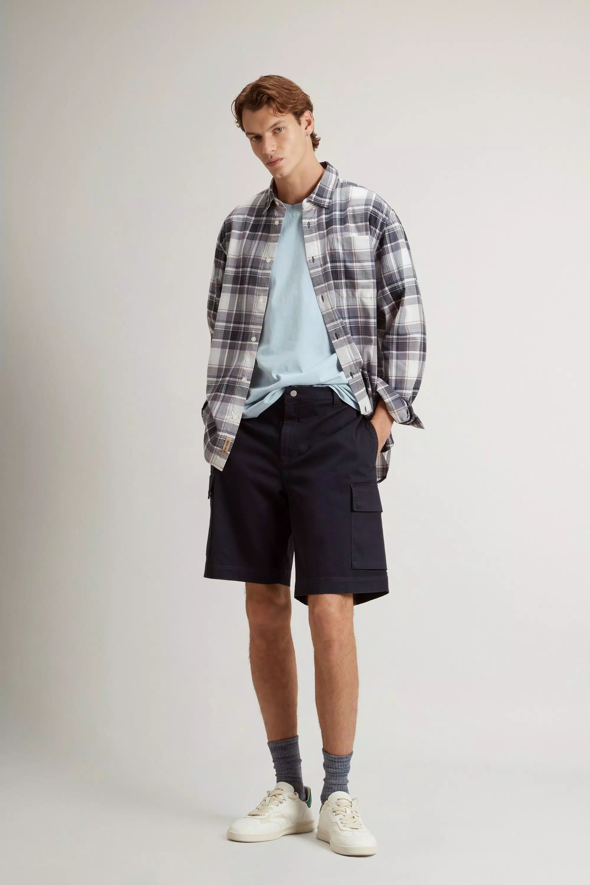 Warren Shirt in Checked Pure Cotton - Grisaille Check
