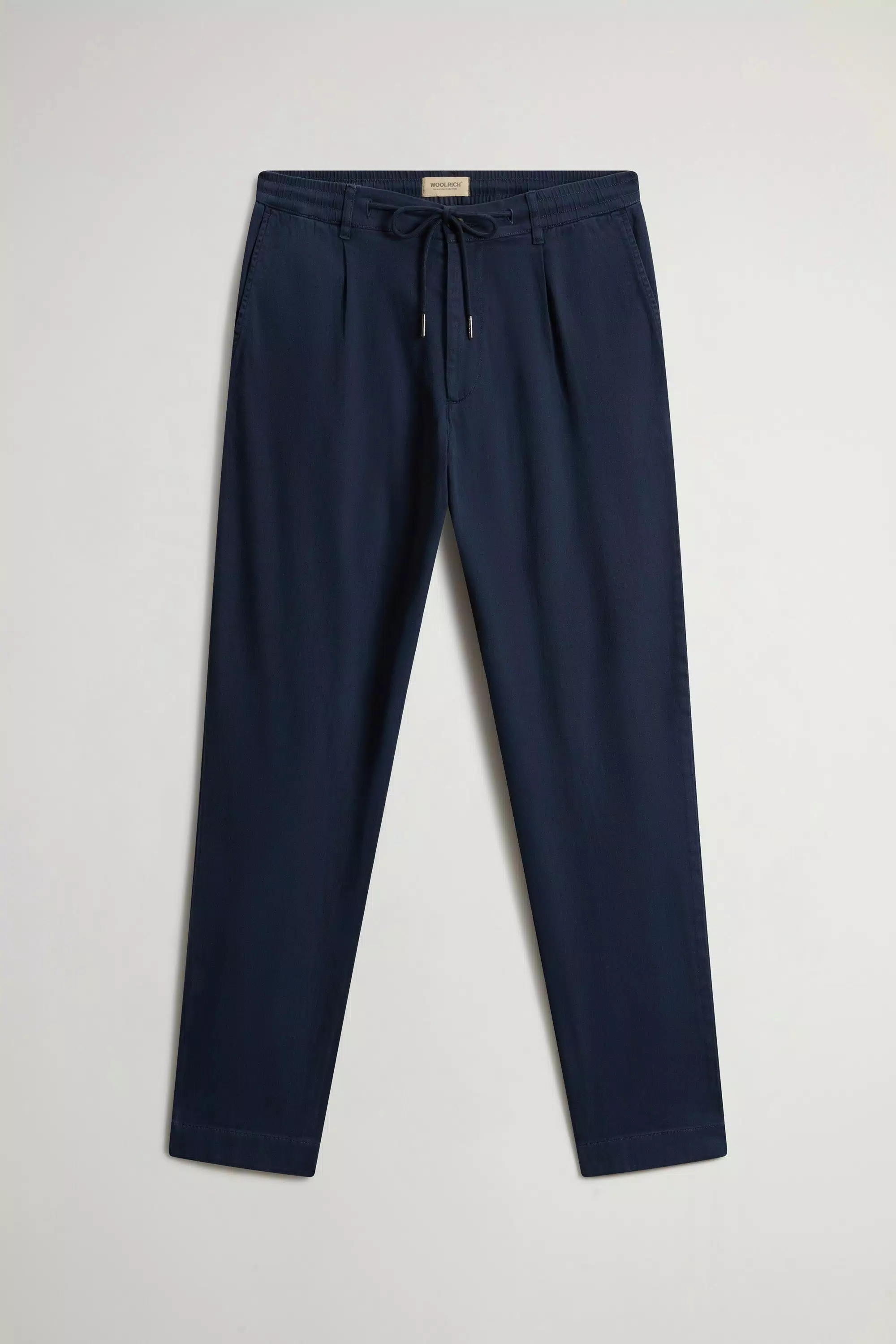 Garment-Dyed Milton Pants in Cotton and Linen Blend - Melton Blue