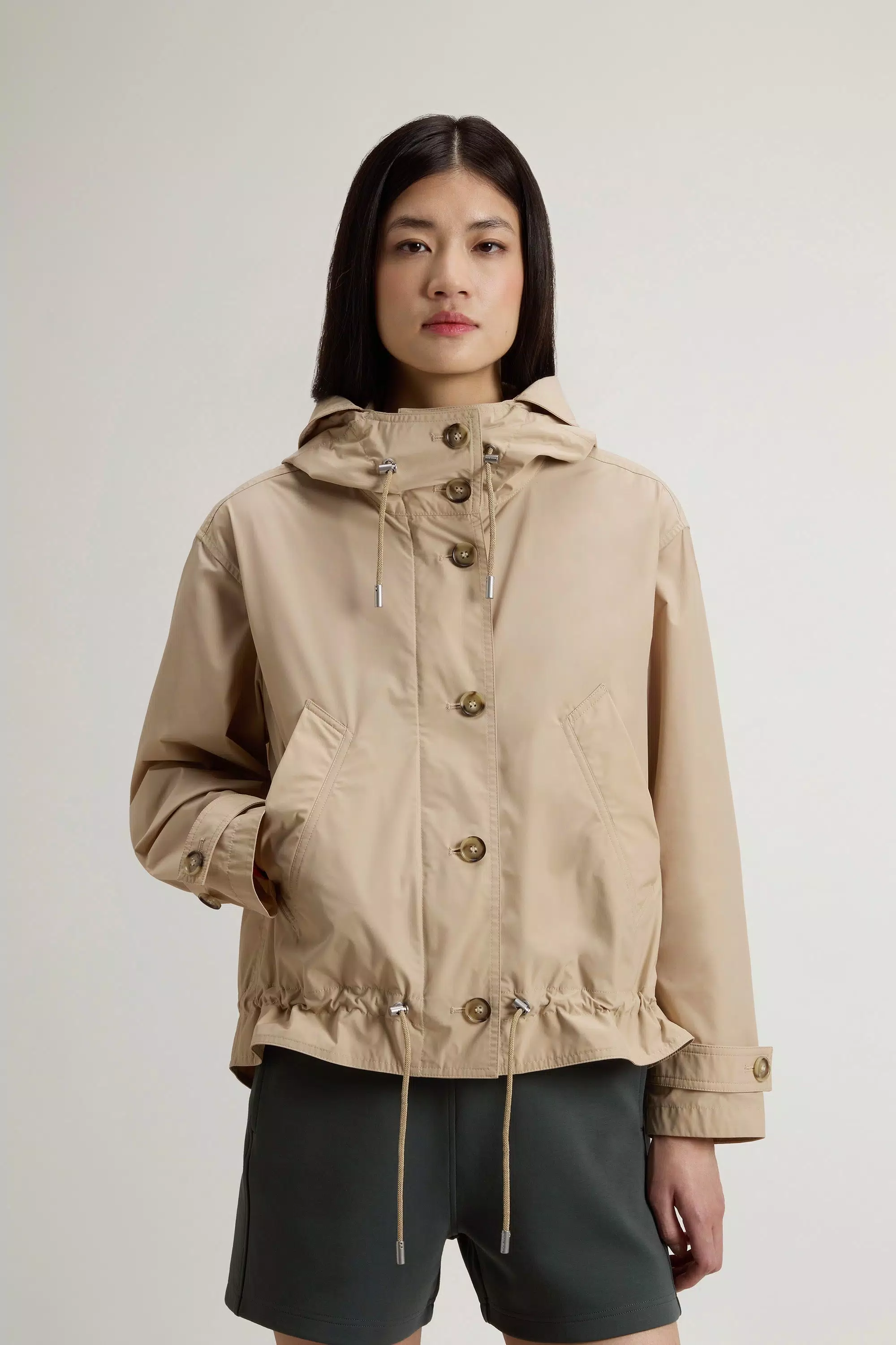 Short Urban Touch Parka - White Pepper