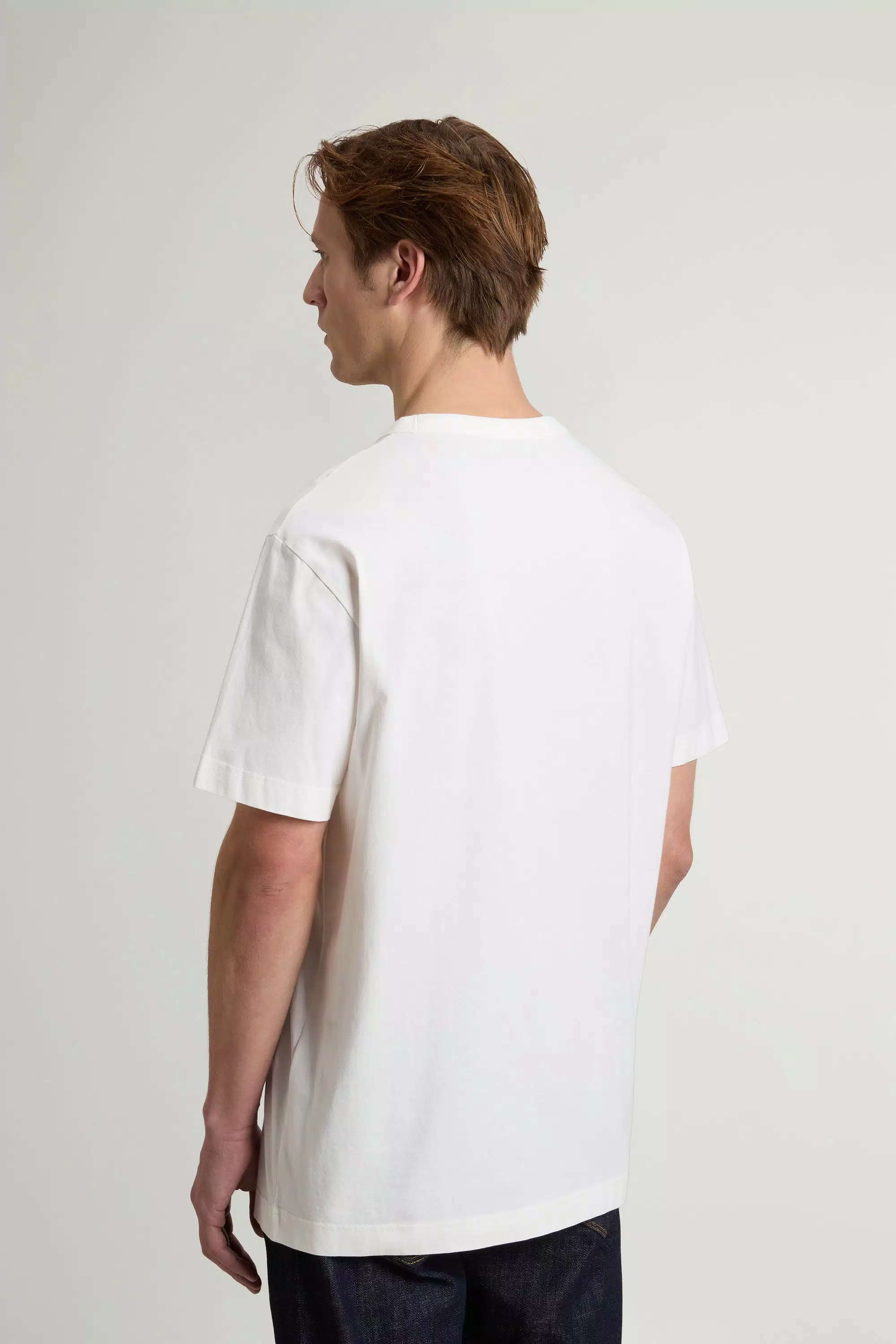 T-Shirt in Pure Cotton with Logo - Arctic White