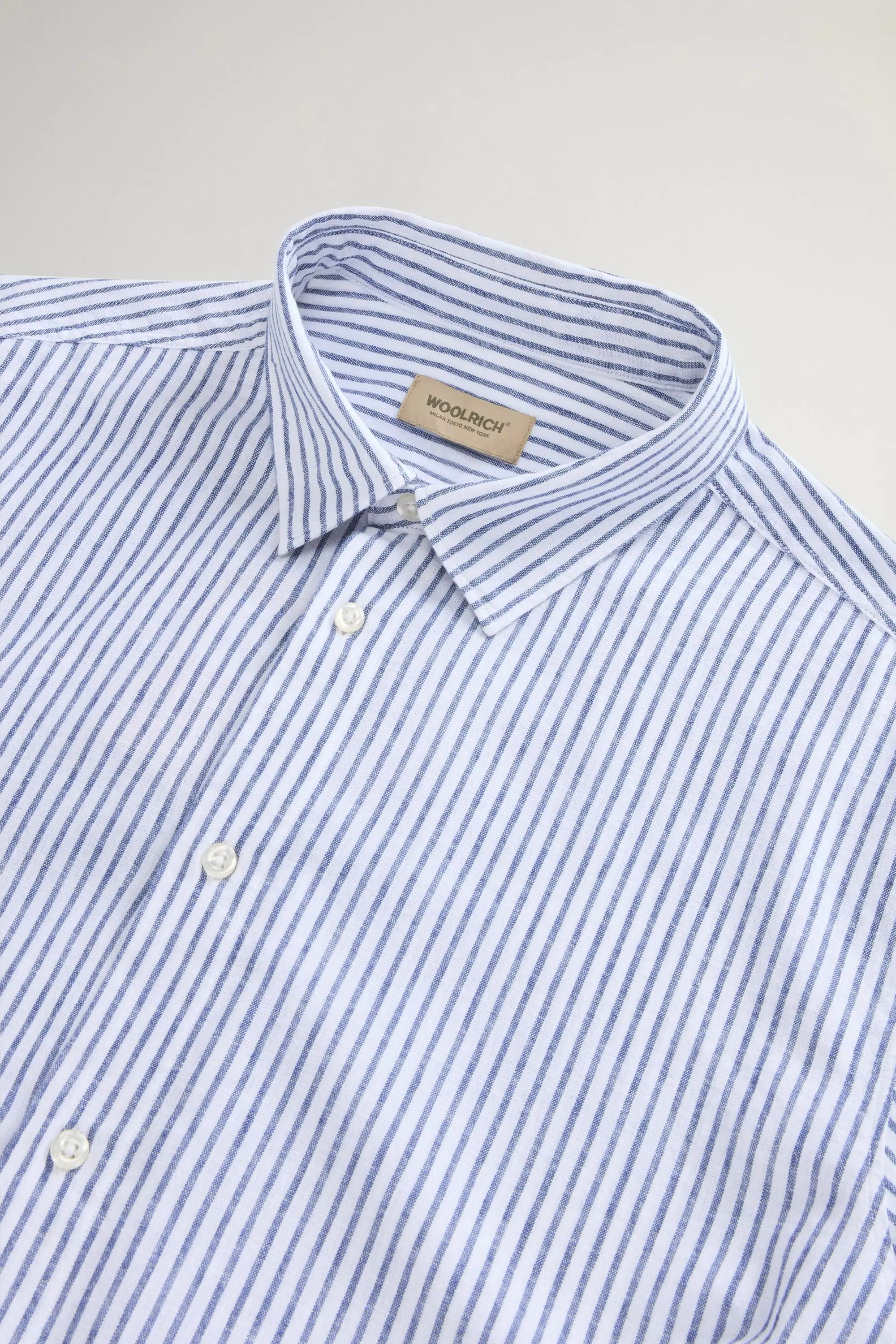 Shirt in Cotton and Linen Blend - Blue Stripe