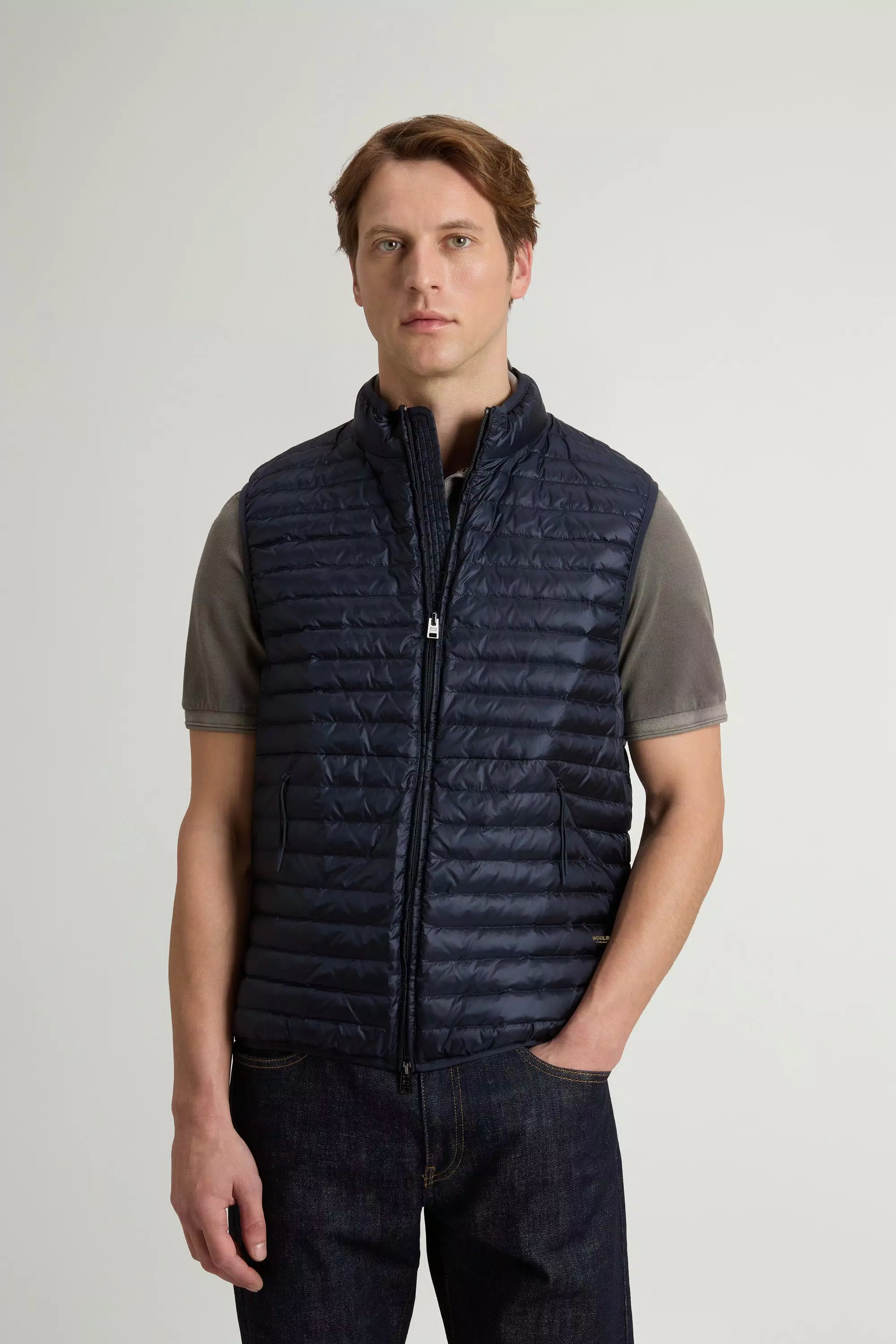 Allen Padded Vest in Ripstop Nylon - Melton Blue