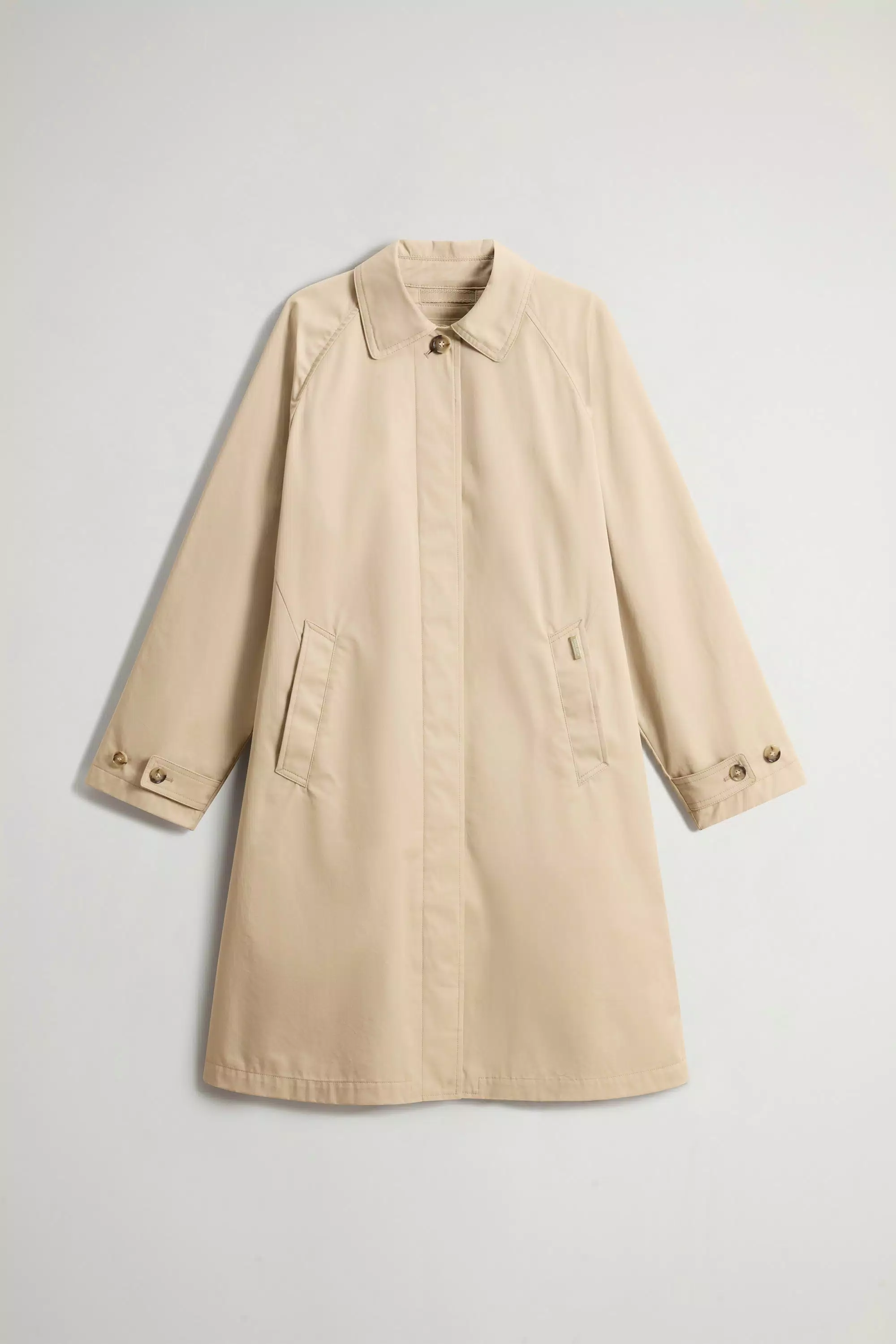 Trench Coat in Pure Cotton - White Pepper
