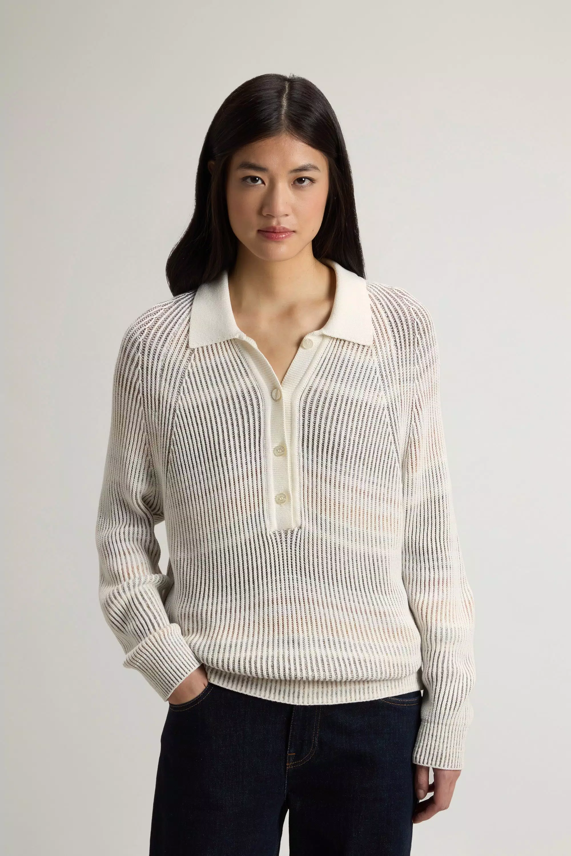 Vanisé Sweater in Cotton Blend - White Pepper Vanise