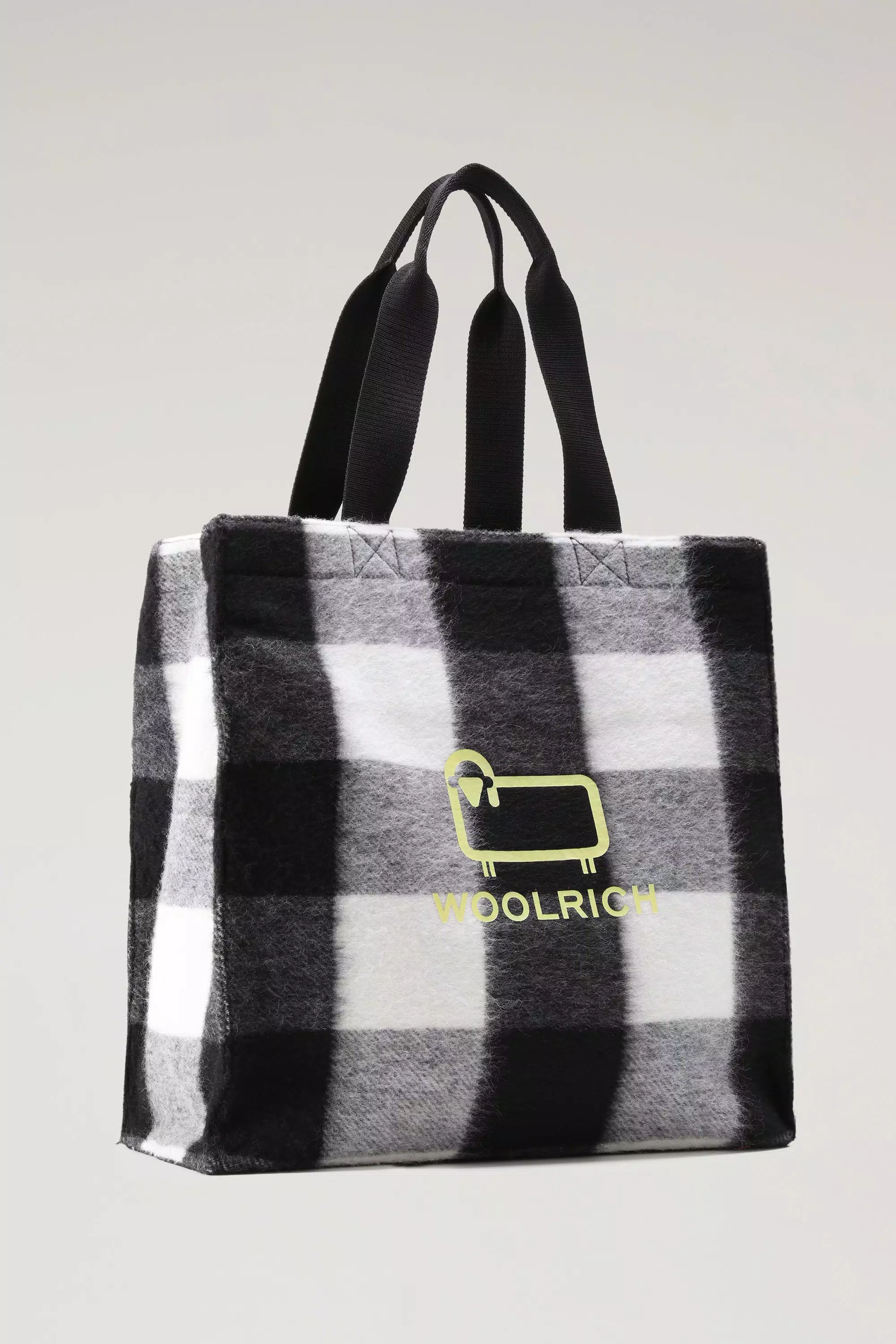 Buffalo Check American Wool Tote - White Buffalo