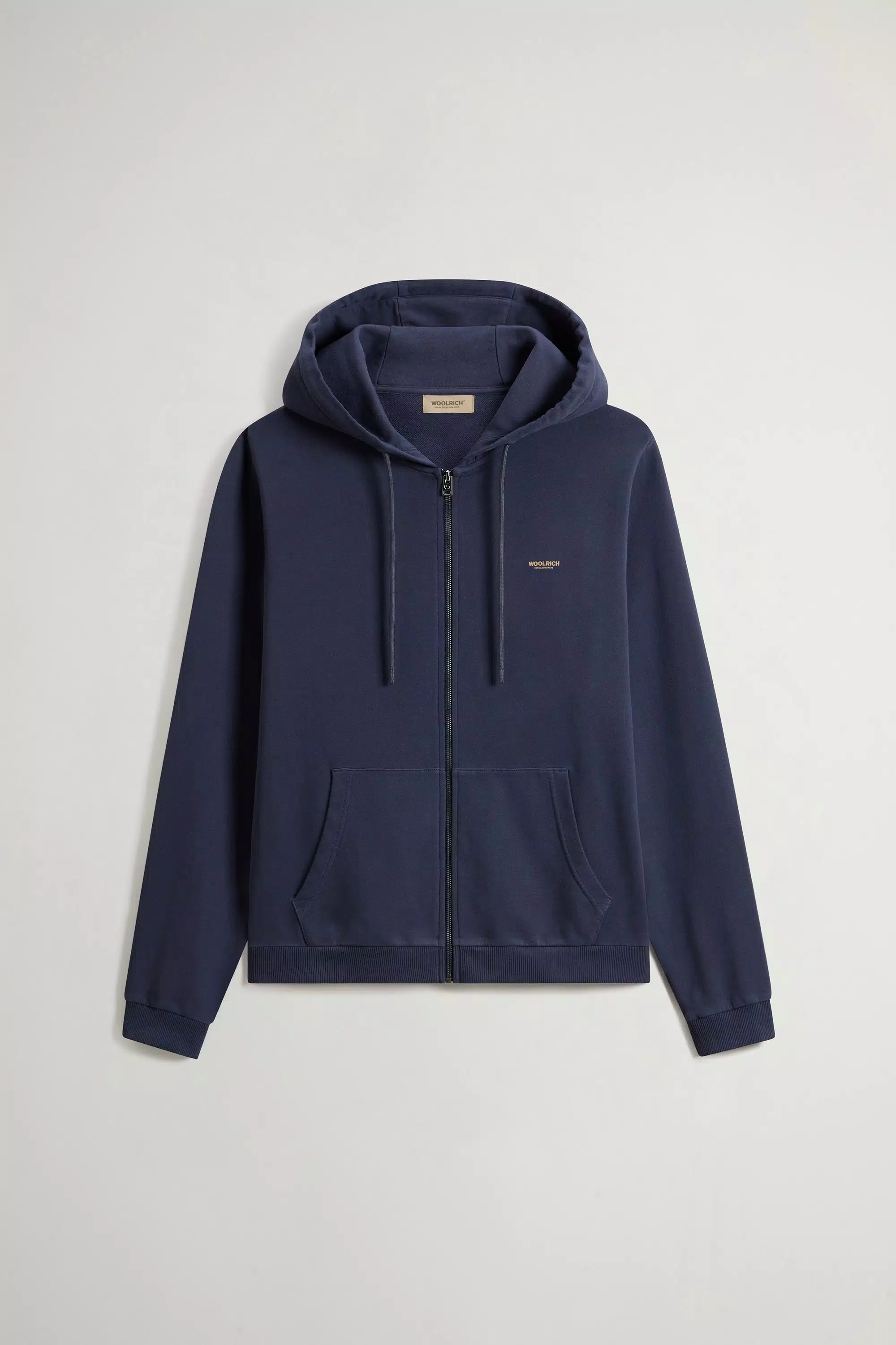 Garment-Dyed Hoodie in Pure Cotton - Faded Melton Blue