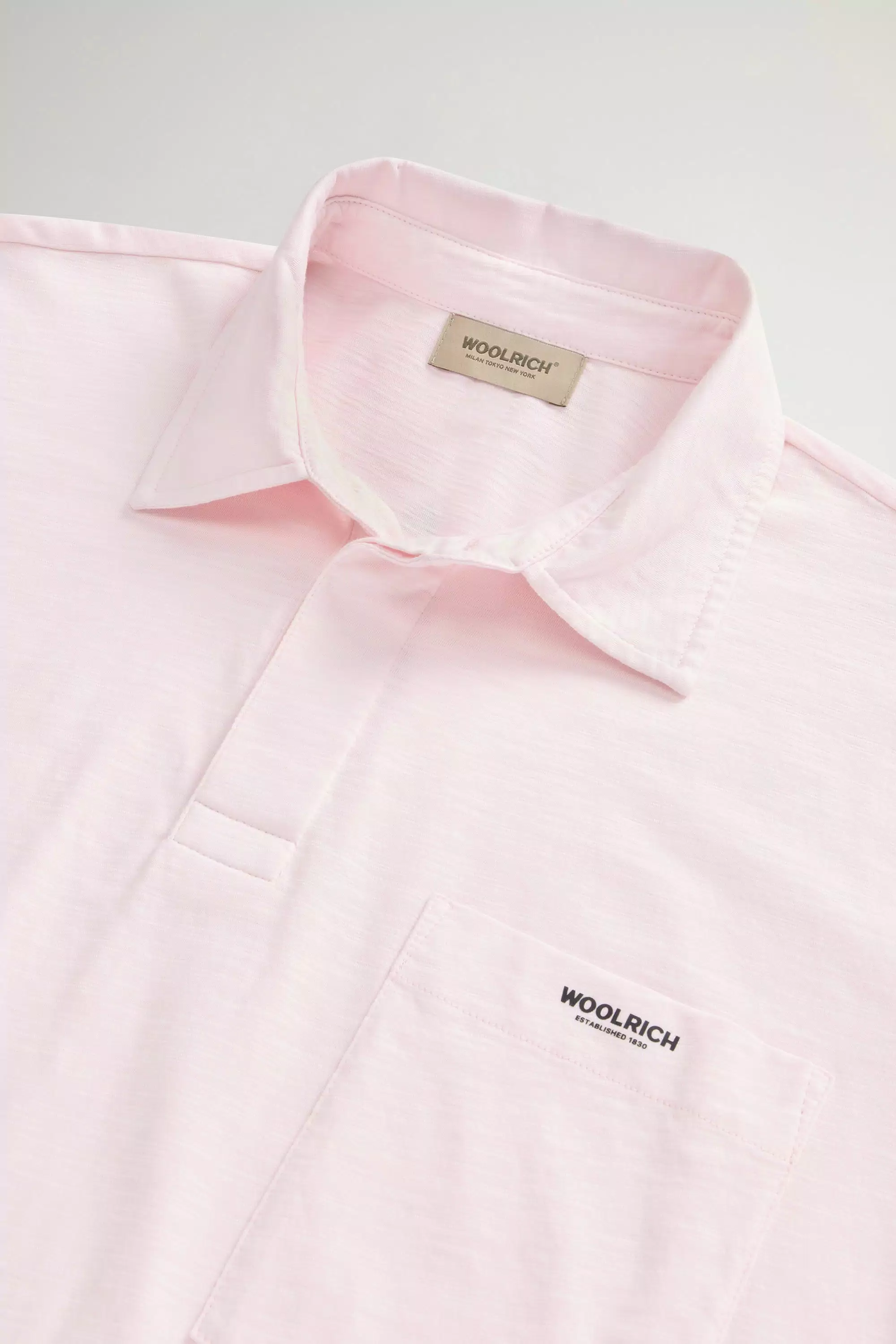 Slub Polo Shirt in Pure Cotton - Pale Lilac