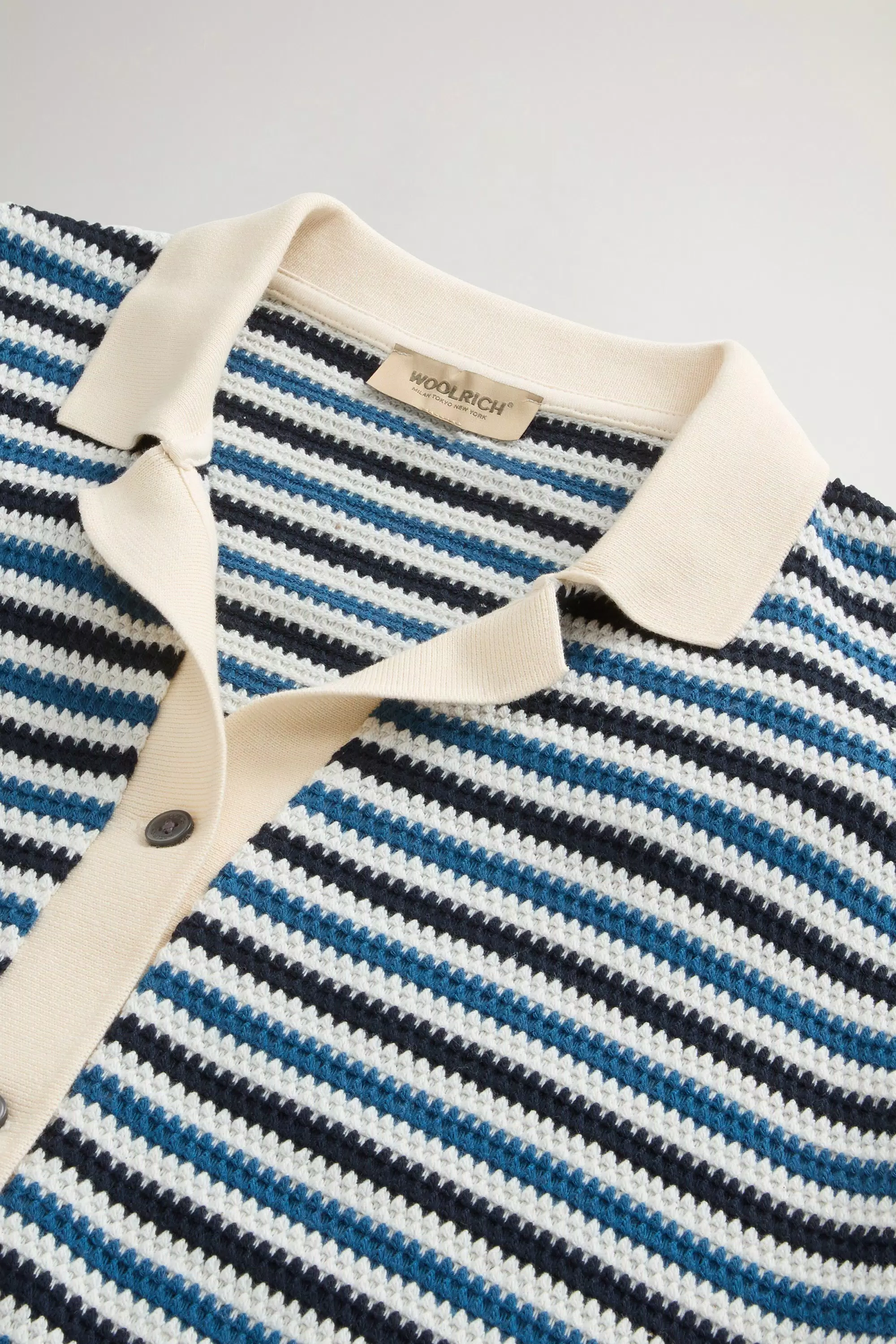 Shirt in Striped Cotton-Blend - Melton Blue Stripe