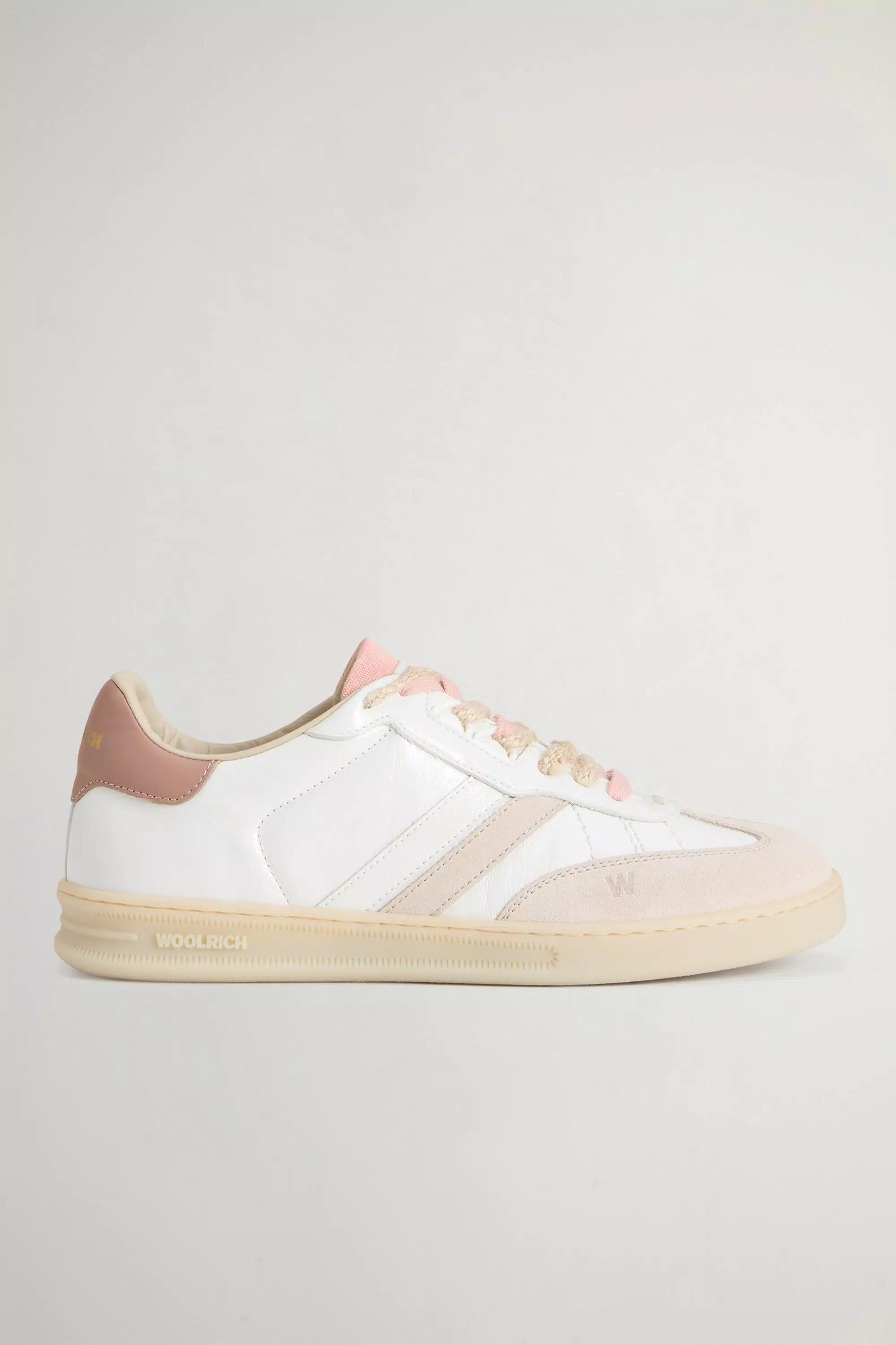 Doubleu Tennis Sneakers in Crackle-Effect Calfskin - Off White Rose Antique