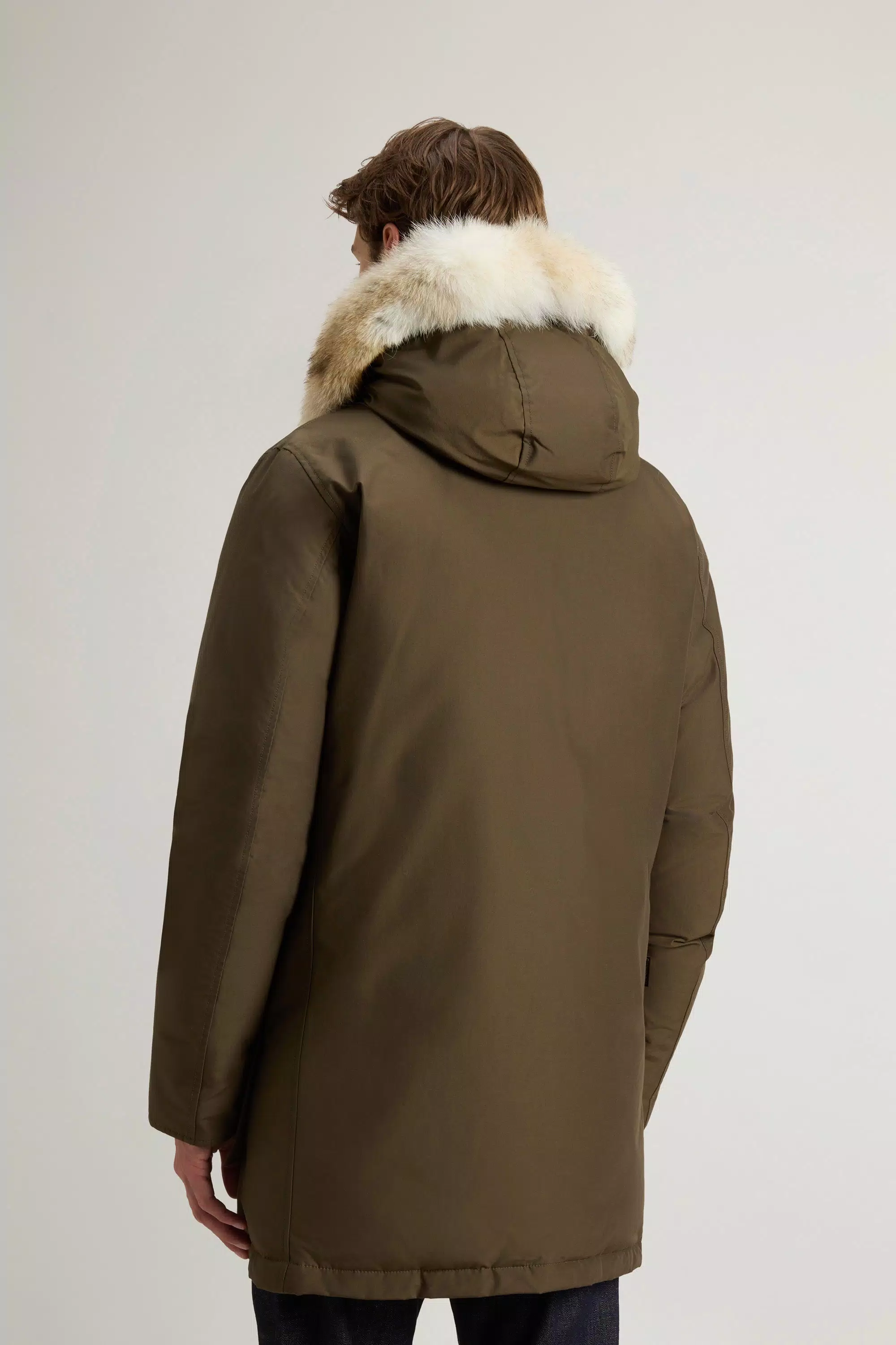 Arctic Parka in Ramar Cloth with Detachable Fur Trim - Dark Green