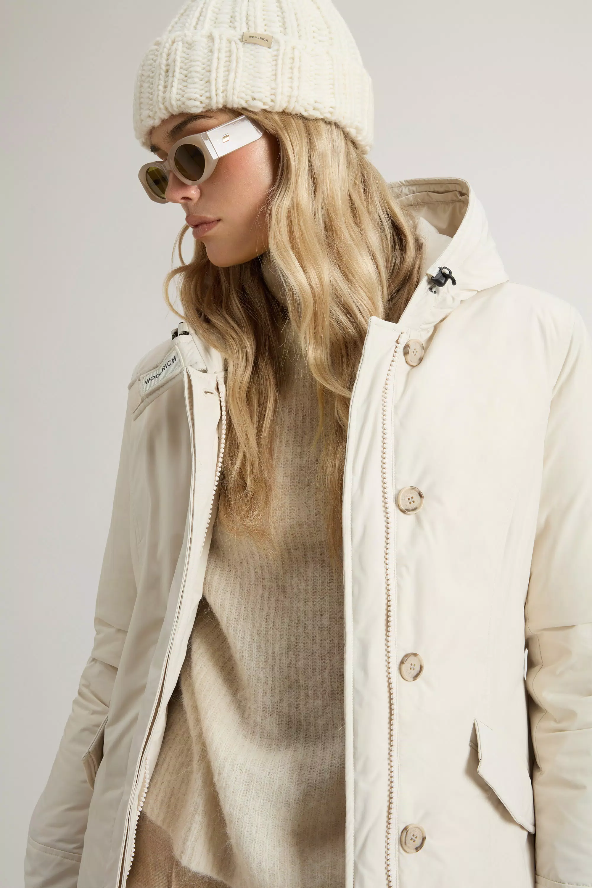 Arctic Parka in Urban Touch with Detachable Fur - Milky Cream